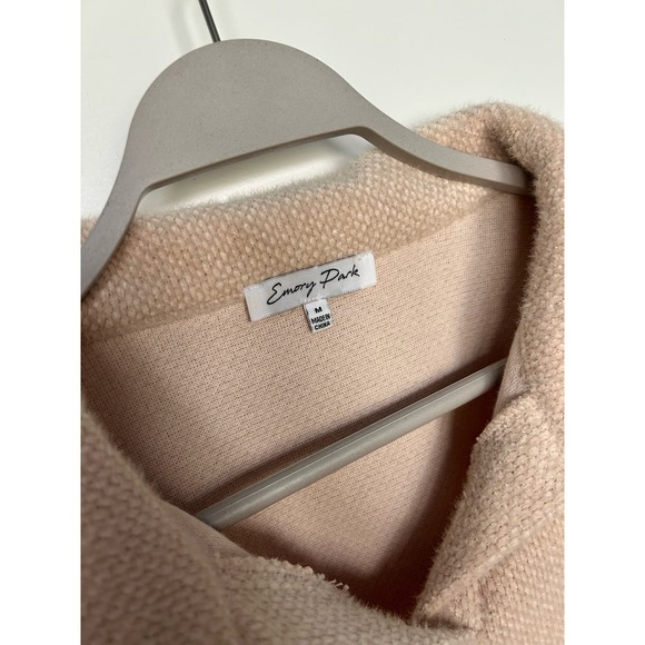 Emory Park Women's Cropped Collared Sweater‎ Long Sleeves Tan Size Medium - Picture 5 of 12